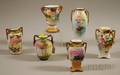 Six Small Nippon Handpainted Porcelain Vases