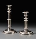 Pair of Old Sheffield Silverplated Telescopic Candlesticks