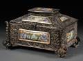Continental Silver Filigree and Enameled Coppermounted Box