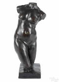 Patinated bronze female torso 20th c