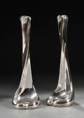 Pair of Elsa Peretti for Tiffany  Co Bone Pattern Sterling Silver