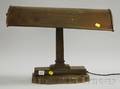 Art Deco Brassplated Metal Desk Lamp