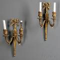 Pair of Neoclassicalstyle Giltbronze Twolight Wall Sconces