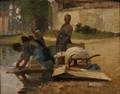 Barbizon School 19th Century Washerwomen