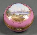 Meissen Porcelain and Giltmetalmounted Trinket Box with View of Dresden
