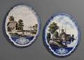 Two Dutch Delft Polychrome Wall Plaques