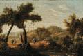 Italian School 18th Century Travelers in a Landscape