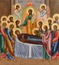 Russian Icon of the Dormition of the Virgin