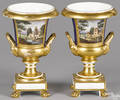 Pair of Paris porcelain urns 19th c