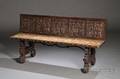 Iberian Carved and Tapestryupholstered Bench