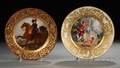 Two Viennastyle Handpainted Porcelain Cabinet Plates