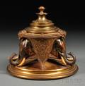 Giltmetal Inkwell with Elephants