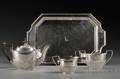 Threepiece Gorham Sterling Silver Demitasse Tea Set with Tray