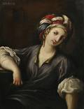 Italian School 18th Century Portrait of a Woman in a Turban