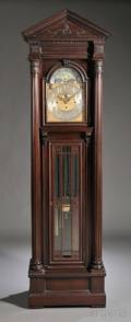 John J Kingsley Georgianstyle Carved Mahogany Tall Case Clock
