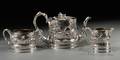 Threepiece Chinese Export Silver Tea Set