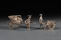 Two Chinese Export Silver Figural Ornaments
