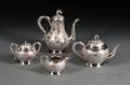 Fourpiece Chinese Export Silver Coffee and Tea Set