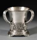 Tiffany  Co Threehandled Sterling Silver Loving Cup