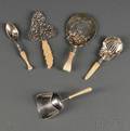 Five Sterling Silver Serving Pieces with Ivory Handles