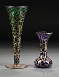 Two Silver Overlay Vases