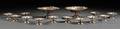 Twelve Mauser Manufacturing Co Sterling Silver Nut Bowls and Two Compotes