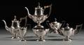 Sixpiece Gorham Plymouth Pattern Sterling Silver Tea and Coffee Service