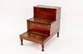 Mahogany Framed  Leather Library Stool