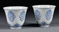 Pair of Blue and White Cups