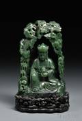 Jade Carving and Wood Stand