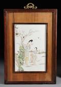 Framed Porcelain Plaque Painting