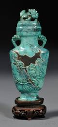 Turquoise Vase with Cover