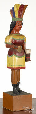 Carved and painted counter top cigar store Indian
