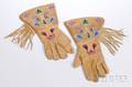 Crow Beaded Hide Gauntlets