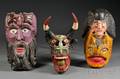 Three Carved Wood Mexican Masks