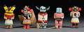 Five Polychrome Carved Wood Kachinas