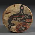 Northwest Coast Painted Wood and Hide Drum