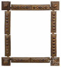 Two tramp art carved frames