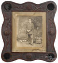 Tramp art carved frame