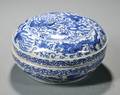 Blue and White Porcelain Box and Cover