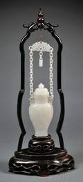 Celadon Jade Hanging Vase and Cover