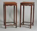 Pair of Tall Rosewood Stands