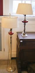 Table lamp with a ruby cut to clear reservoir