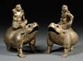 Pair of Bronze Censers