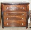 Mahogany veneered Empire chest of drawers