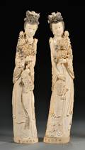 Pair of Large Ivory Figures