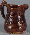 Rockingham glaze hound handled pitcher
