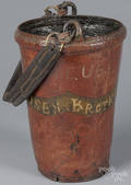 Painted leather fire bucket