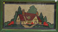 Framed Hooked Rug Depicting Cottage in a Landscape
