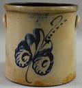 FB Norton  Co Worcester Mass Cobalt Floraldecorated Fourgallon Stoneware